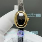 Swiss Clone M1 Factory Cartier Mini Baignoire Gold Case Black Face Ladies Watch 